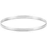 14K White Engravable 6 mm Half Round Bangle 7 1/2" Bracelet
