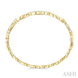 1/2 Ctw Round Cut Diamond Open Window Oval Link Bangle in 14K Yellow Gold