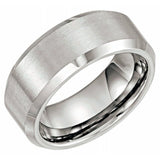 Tungsten 8 mm Beveled-Edge Comfort-Fit Band Size 11