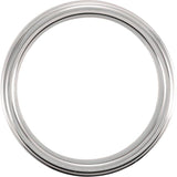 Tungsten 6 mm Stepped-Edge Inlay Comfort-Fit Band  Size 8