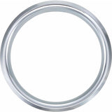 White Tungsten 8 mm Beveled-Edge Comfort-Fit Band Size 7