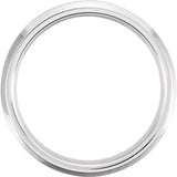 White Tungsten 6 mm Beveled-Edge Inlay Band Size 6