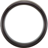 Black PVD Tungsten 8 mm Stepped-Edge Comfort-Fit Band Size 13.5