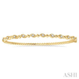 1/4 Ctw Marquise Link Round Cut Stackable Diamond Bangle in 14K Yellow Gold