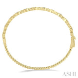 1/4 Ctw Marquise Link Round Cut Stackable Diamond Bangle in 14K Yellow Gold