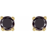 14K Yellow Gold 1/8 CTW Natural Black Diamond Earrings