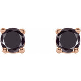 14K Rose Gold 1/8 CTW Natural Black Diamond Earrings