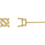 14K Yellow Gold 5 mm Natural Pink Morganite Earrings