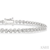 1 Ctw Round Cut Diamond Illusion Tennis Bracelet in 10K White Gold