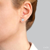 1/2 Ctw Lovebright Round Cut Diamond Bezel Stud Earrings in 14K White Gold