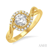 1/3 ctw Diamond Engagement Ring with 1/5 ct Round Cut Center Stone in 14K Yellow Gold