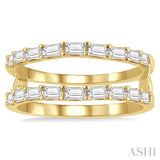 3/4 ctw Baguette Diamond Insert Ring in 14K Yellow Gold