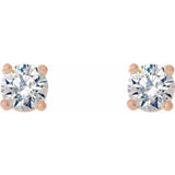 14K Rose Gold 1/8 CTW Lab-Grown Diamond Stud Earrings