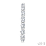 1 7/8 Ctw North-South Oval Cut Diamond Fashion Hoop Earrings in 14K White Gold