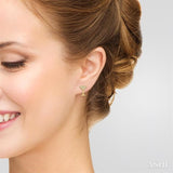 1/10 Ctw Petite Martini Glass Round Cut Diamond Fashion Stud Earrings in 10K Yellow Gold