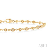 1/4 Ctw Art Deco Kite Round Cut Diamond Fashion Tennis Bracelet in 10K Yellow Gold