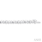 5 3/4 Ctw Mixed Shape Cut Diamond Fashion Bracelet in 14K White Gold