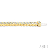 5 1/2 Ctw North-South Bezel Set Emerald Cut Diamond Tennis Bracelet in 14K Yellow Gold