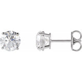 Platinum 7 mm Natural Swiss Blue Topaz Earrings