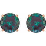 14K Rose Gold 8 mm Lab-Grown Alexandrite Earrings