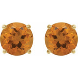 14K Yellow Gold 6 mm Natural Citrine Earrings