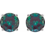Sterling Silver 8 mm Lab-Grown Alexandrite Stud Earrings