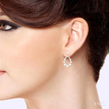 2 MM-4.5 MM Drop Tear Round Shape Cultured Pearls and 1/4 Ctw Round Cut Diamond Fashion Earring in 14K Yellow Gold