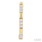 1/4 Ctw  Sectioned Round Cut Diamond Fashion Hoop Earring in 14K Yellow Gold