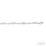 1/4 ctw Marquise Link Round Cut Diamond Fashion Bracelet in 10K White Gold