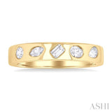 3/8 ctw Mixed Shape Diamond Cut Fashion Band in 14K Yellow Gold