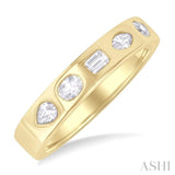 3/8 ctw Spaced Mixed Shape Diamond Cut Fashion Band in 14K Yellow Gold