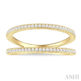 1/3 ctw Split Twin Ring Illusion Round Cut Diamond Lightweight Fashion Ring in 10K Yellow Gold