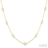 3 1/2 Ctw Emerald Cut Diamond Fashion Necklace in 14K Yellow Gold