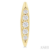 1/10 Ctw Petite Boat Shape Round Cut Diamond Fashion Stud Earrings in 10K Yellow Gold