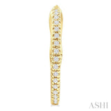 1/6 Ctw Inside & Outside Round Cut Diamond Hoop Earrings in 10K Yellow Gold
