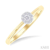 1/10 Ctw Lovebright Petite Round Shape Round Cut Diamond Fashion Ring in 10K Yellow Gold