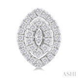 1/5 Ctw Double Halo Marquise Shape Petite Round Cut Diamond Fashion Stud Earrings in 10K White Gold