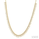 1 Ctw Spikes Motif Round Cut Diamond Fashion Necklace in 14K Yellow Gold