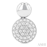 1/3 Ctw Circular Mount Pave Set Round Cut Diamond Fashion Earrings in 10K White Gold