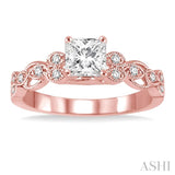 1/10 Ctw Diamond Semi-mount Engagement Ring in 14K Rose Gold