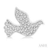 1/6 Ctw Petite Dove Round Cut Diamond Fashion Stud Earrings in 10K White Gold