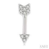 1/20 Ctw Petite Arrow Round Cut Diamond Fashion Stud Earrings in 10K White Gold