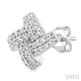 1/5 Ctw Petite Pinwheel Round Cut Diamond Fashion Stud Earrings in 10K White Gold