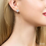 1/5 Ctw Petite Pinwheel Round Cut Diamond Fashion Stud Earrings in 10K White Gold