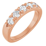 14K Rose 3/4 CTW Lab-Grown Diamond  French-Set Anniversary Band