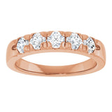 14K Rose 3/4 CTW Lab-Grown Diamond  French-Set Anniversary Band