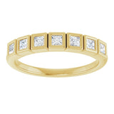 14K Yellow 2x2 mm Square 1/3 CTW Natural Diamond Anniversary Band