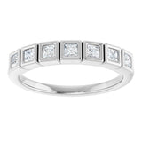 14K White 2x2 mm Square 1/3 CTW Natural Diamond Anniversary Band