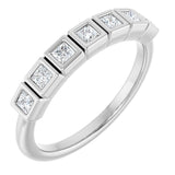 Platinum 2x2 mm Square 1/3 CTW Natural Diamond Anniversary Band