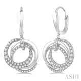 1 1/6 Ctw Round Cut Diamond Earrings in 14K White Gold